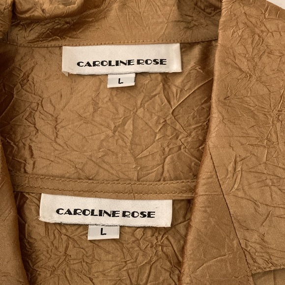 Caroline Rose Crushed Silk Twinset in Gold - Picture 10 of 12